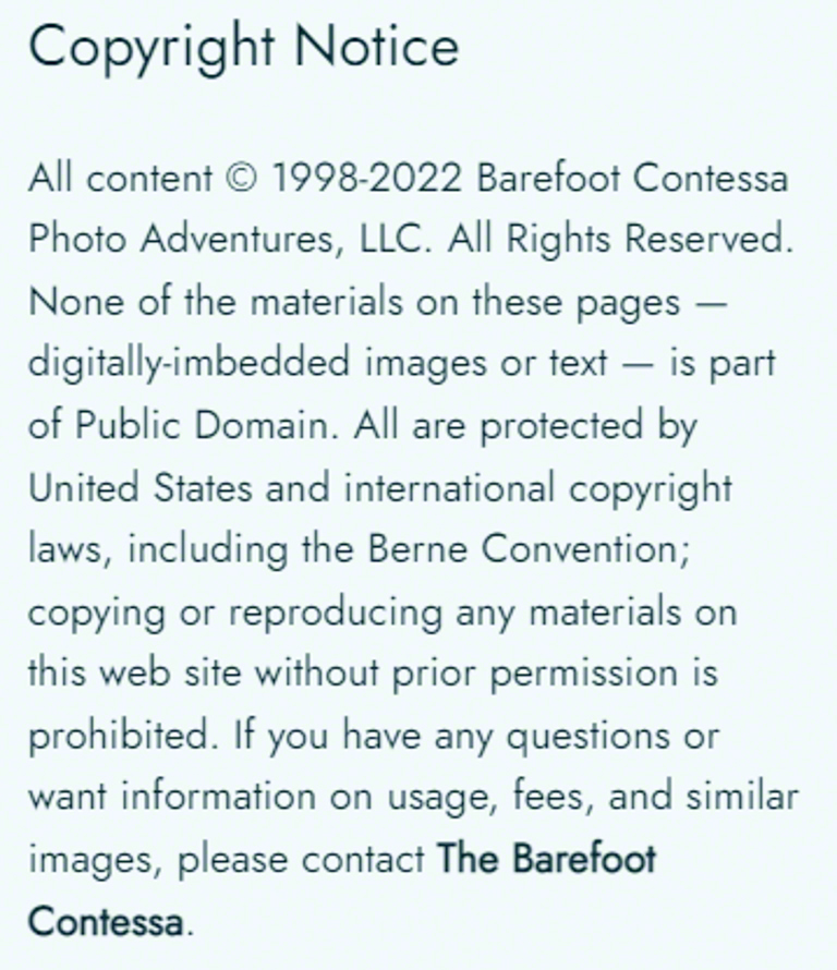 © 2022 Margo Taussig Pinkerton. All Rights Reserved. From Barefoot Contessa Photo Adventures. For usage and fees, please e-mail TBC (at) BCphotoadventures (dot) com or contact us at 310 Lafayette Drive, Hillsborough, NC 27278 or at 1-919-643-3036 before 9 p.m. Eastern Time, ET. photography copyright